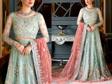 Luxury Heavy Embroidered Net Bridal Lehenga Dress 2024 (DZ15380)