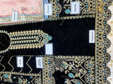 Embroidered Black Velvet Wedding Dress 2023 (DZ15404)