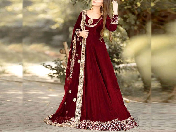 Red on sale frock design