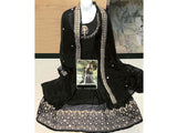 Readymade 3-Piece Mirror Work Embroidered Chiffon Maxi Dress with Chiffon Dupatta (DZ15413)
