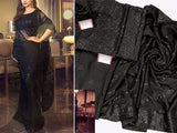 Heavy Sequins Embroidered Black Chiffon Saree 2022 (DZ15429)