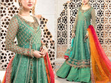 Heavy Embroidered Chiffon Bridal Maxi Dress 2022 with Embroidered Net Dupatta (DZ15430)