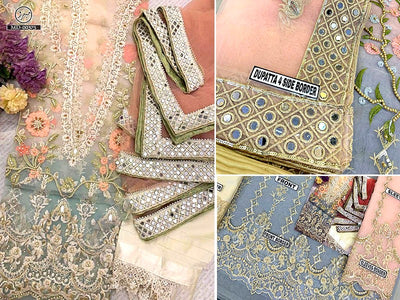 Luxury Handwork Heavy Embroidered Organza Party Wear Dress 2023 (DZ15465)