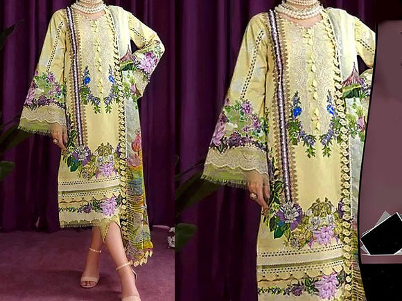 Elegant Embroidered Karandi Dress with Karandi Shawl (DZ15474)