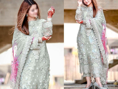 Embroidered with Handwork Organza Wedding Dress 2023 (DZ15491)