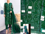 Handwork Heavy Embroidered Green Organza Wedding Dress (DZ15505)