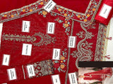 Luxury Heavy Embroidered Red Chiffon Wedding Dress 2024 (DZ15506)
