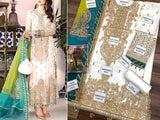 Embroidered Chiffon White Wedding Dress with Organza Dupatta (DZ15513)