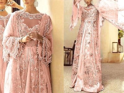 3D & Handwork Heavy Embroidered Organza Wedding Dress 2022 (DZ15555)