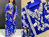 Embroidered with Handwork Organza Party Wear Dress (DZ15573)