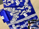 Embroidered with Handwork Organza Party Wear Dress (DZ15573)