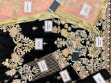 Handwork Heavy Embroidered Organza Black Party Dress 2022 (DZ15578)