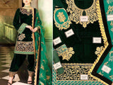 Luxury Embroidered Green Velvet Wedding Dress 2023 (DZ15588)