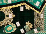 Luxury Embroidered Green Velvet Wedding Dress 2023 (DZ15588)