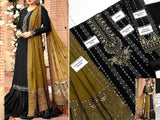Heavy Embroidered Black Chiffon Wedding Dress 2024 (DZ15592)