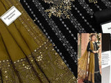 Heavy Embroidered Black Chiffon Wedding Dress 2023 (DZ15592)