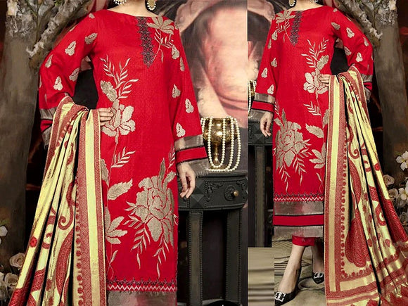 Embroidered Lawn Dress 2023 with Chiffon Dupatta (DZ15606)