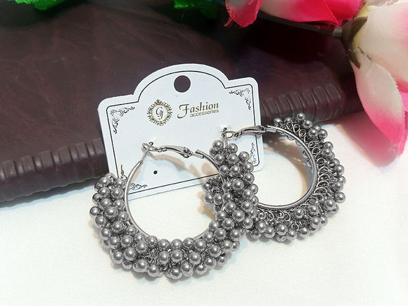 Traditional Fashion Earrings - Silver (DZ15620)