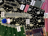 Heavy Embroidered Black Chiffon Wedding Dress 2023 (DZ15719)