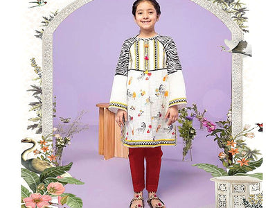 Digital Print 2-Piece Lawn Dress for Girls (DZ15745)