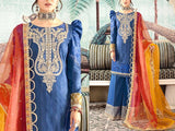 Heavy Embroidered Lawn Dress 2023 with Organza Dupatta (DZ15757)
