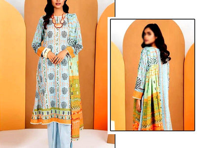 Digital Print Premium Quality Lawn Dress with Voil Lawn Dupatta (DZ15759)