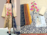 Embroidered Lawn Suit 2023 with Chiffon Dupatta (DZ15801)
