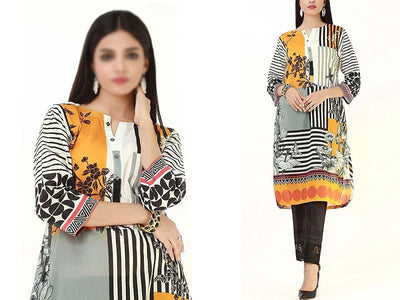Trendy Embroidered Lawn Suit 2023 with Chiffon Dupatta (DZ15804)