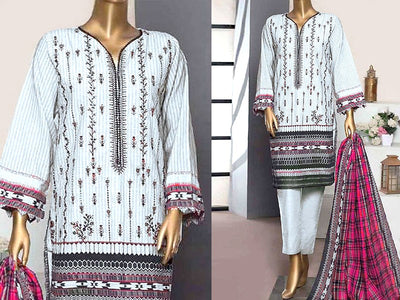 Embroidered Lawn Dress 2023 with Printed Lawn Dupatta (DZ15817)