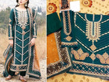 Luxury Heavy Embroidered Lawn Dress with Embroidered Net Dupatta (DZ15877)